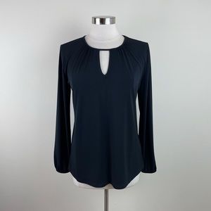 The Limited Collection Solid Black Long Sleeve Blouse Top Women Medium